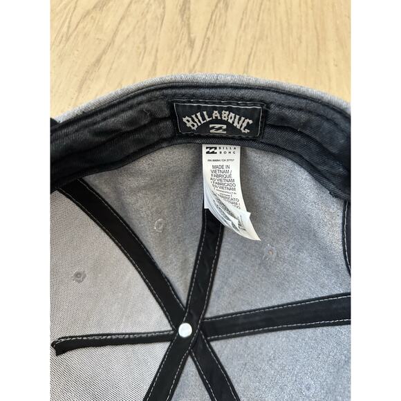 Billabong Hat Gray Black Men's Snapback Hat Y2K Skater Surf retro classic retro - Picture 3 of 6
